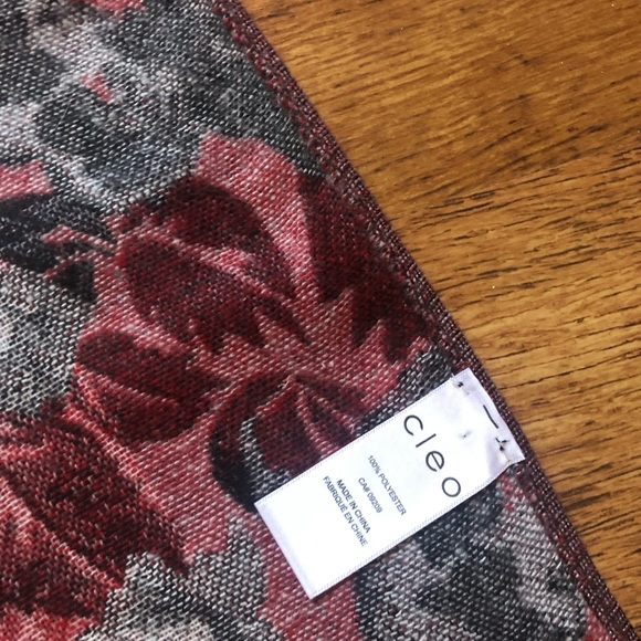 Red Floral Scarf - Picture 2 of 2